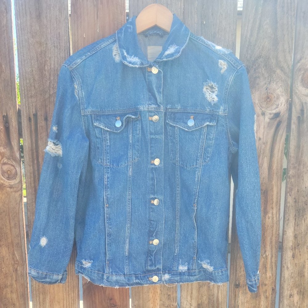 Zara trafaluc oversized the rebel denim jacket